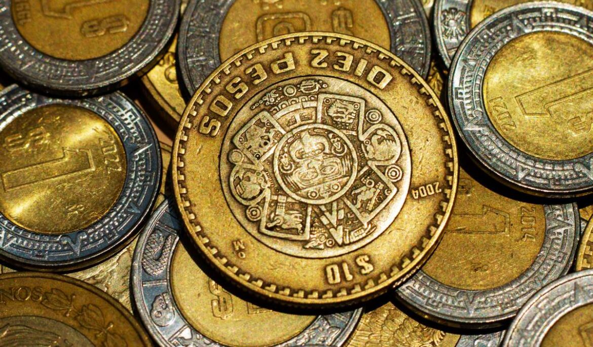 monedas peso mexicano